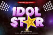 Idol star 3d editable vector text effect. Neon light text style