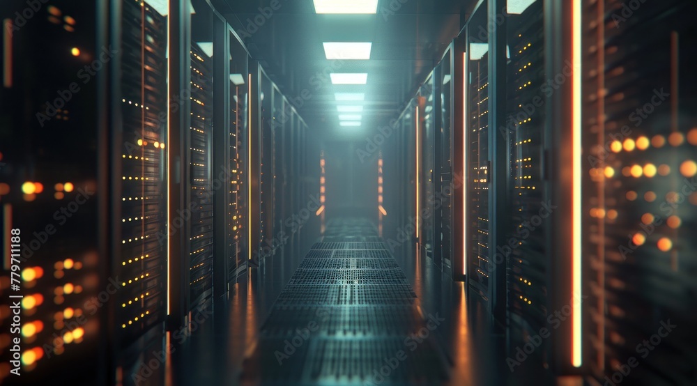 Data Informatique Salle de serveurs informatique, centre de données, data center dans un ...