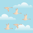 © Kseniia Filimonova - A flock of geese in a calm blue sky (in a vector with a gradient)