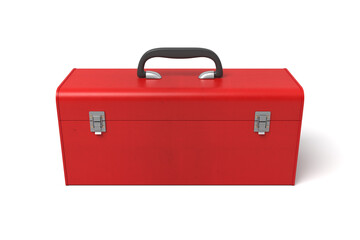 Poster - Red toolbox closed on white background