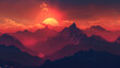 sunset in the mountains , generative ai