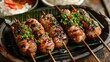 Mouthwatering Thai Grilled Pork Skewers Wrapped in Fragrant Banana Leaves with Savory Sticky Rice