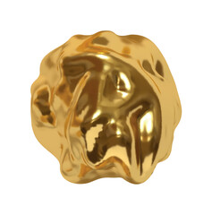 Poster - Iron gold Metaball shapes of objects realistic 3d design. Golden Meteorites asteroids comet Round ball spherical elements. Vector illustration