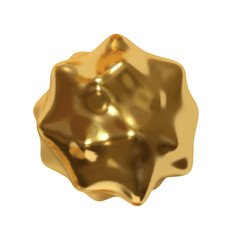 Poster - Iron gold Metaball shapes of objects realistic 3d design. Golden Meteorites asteroids comet Round ball spherical elements. Vector illustration