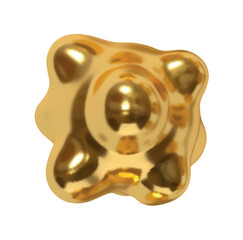 Poster - Iron gold Metaball shapes of objects realistic 3d design. Golden Meteorites asteroids comet Round ball spherical elements. Vector illustration