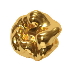 Poster - Iron gold Metaball shapes of objects realistic 3d design. Golden Meteorites asteroids comet Round ball spherical elements. Vector illustration