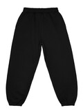 Fototapeta Mapy - Black cotton sporty trousers mockup isolated on white background, top view, back view.