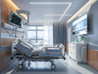 Hospital room with modern vital signs monitor - Ai generated