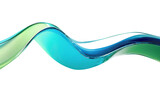 Fototapeta Konie - Abstract liquid glass shape with colorful reflections. Ribbon of curved water with glossy color wavy fluid motion. Chromatic dispersion flying and thin film spectral effect.