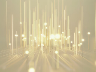 Wall Mural - A bright yellow background with many lighted lines and shapes