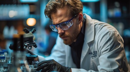 Poster - The technician is working in a well-organized and clean laboratory, which helps to prevent errors.