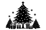 Fototapeta  - Christmas-tree--Christmas-mood-and-presents-around vector