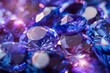 Luminous Gemstones Closeup With Sparkling Blue and Purple Hues
