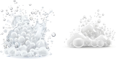 Poster - Soap foam with bubbles