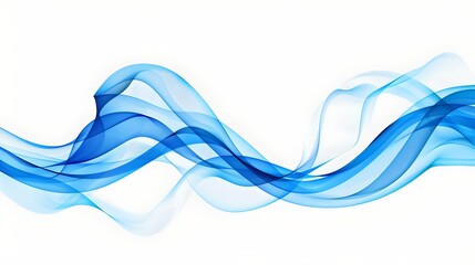 Wall Mural - abstract blue waves flowing gently across frame. elegant dynamic design, ideal for background or wal