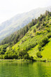 Mountain landscape in green wally with crystal river, in Caucasian mountains.
