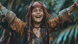 A kids laughter fills the air as they don a pirate costume the garden transformed into a vast ocean of adventure