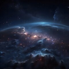 Wall Mural - Night sky with stars and galaxy
