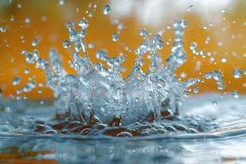 Poster - high-speed photography freezes a spectacular water splash, displaying the dance-like shapes and dyna