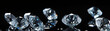 High-Quality Diamonds on Dark Background with Dynamic Reflections