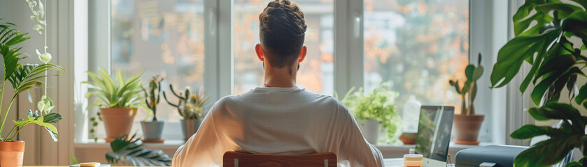 A blend of calmness and organization in a professional setting, illustrating how mindfulness leads to enhanced productivity