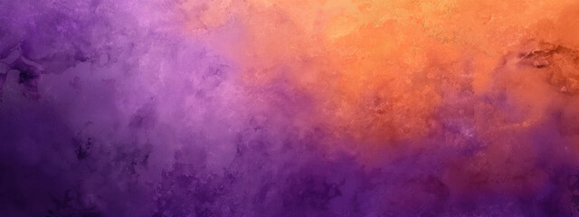 Wall Mural - Purple orange gradient grunge background banner.