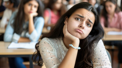 Wall Mural - Unhappy, bored students or young employees