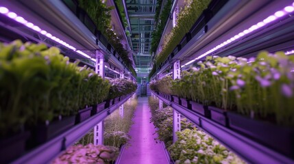 Hydroponic greenhouses that are harmless to health in a green area that is environmentally friendly and healthy.