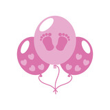 Fototapeta Las - baby shower pink balloons