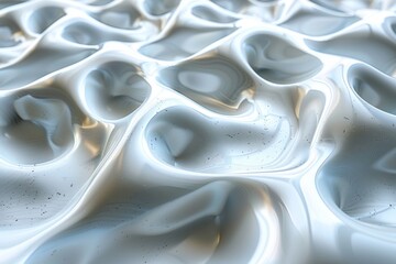 Poster - The undulating soft white surface with subtle black details create a calming and sophisticated abstract background