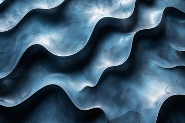 Poster - Stunning blue hues and fluid wave patterns capture the essence of oceanic beauty in an abstract art form