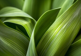 Wall Mural - Close up of green leaves