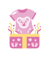 Poster - baby shower pink bodysuit