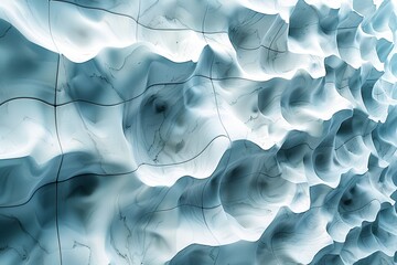 Poster - A digital wall displaying symmetric waves with a soothing blue tone that conveys serenity and modernity