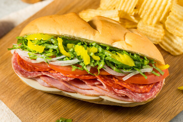 Canvas Print - Homemade Italian Sub Sandwich