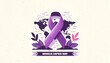 Illustration of banner purple ribbon for world lupus day