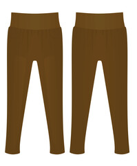 Wall Mural - Brown legging tight pants. vector illustration