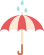 illustration of an umbrella with rain