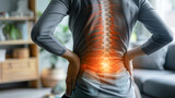 Fototapeta Na ścianę - Lower back pain, sport injury office syndrome, backache concept.