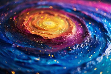 Wall Mural - A stunning digital image capturing the swirling essence of galaxies with spirals of luminous colors engaging in a cosmic dance
