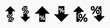 © DesiArt - Vector isolated up and down percentage arrow icon set