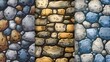 Stones, pebbles and rock wall seamless pattern. Cartoon background of rocky road or floor, cobble pavement material, design templates for landscaping.