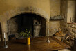 Medieval fireplace in French chateau