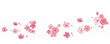 Cherry blossom flowers decoration illustration. Spring flowers decorative background. Vector illustration.