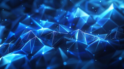 Aufkleber - Background with polygons and triangular cells in bright blue.