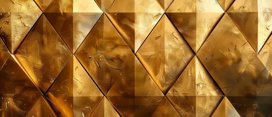 Aufkleber - Retro wallpaper design background with gold geometric pattern.