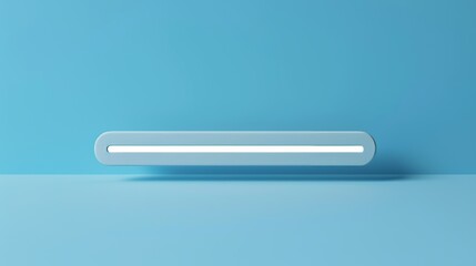 Poster - This is a 3D rendering of a web search concept with a minimal blank search bar on a pastel blue background.