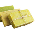 Fototapeta Do pokoju - Collection of handmade, natural organic Soap. Spa products. PNG Design Element.