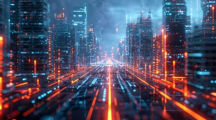 Poster - Concepts for a techno megacity, based on urban and futuristic technology, original 3D renderings
