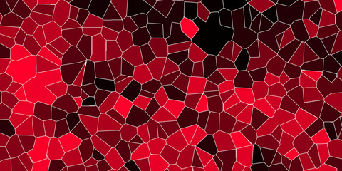 Aufkleber - Red color Broken Stained-Glass Background with black lines. Voronoi diagram background. Seamless pattern with 3d shapes vector Vintage Illustration background. Geometric Retro tiles pattern	
